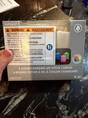 Ashland White LED Votive Candle Set with Multi-Color Glow